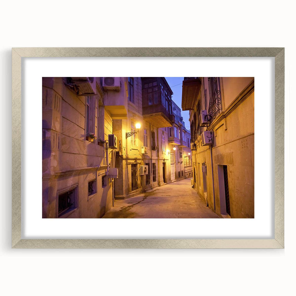 Textured abstract art print of a serene landscape in muted earth tones on a framed canvas, ideal for bedroom art.