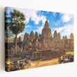 Large canvas print of a Cambodian landscape in muted earth tones, ideal for kitchen wall art.
