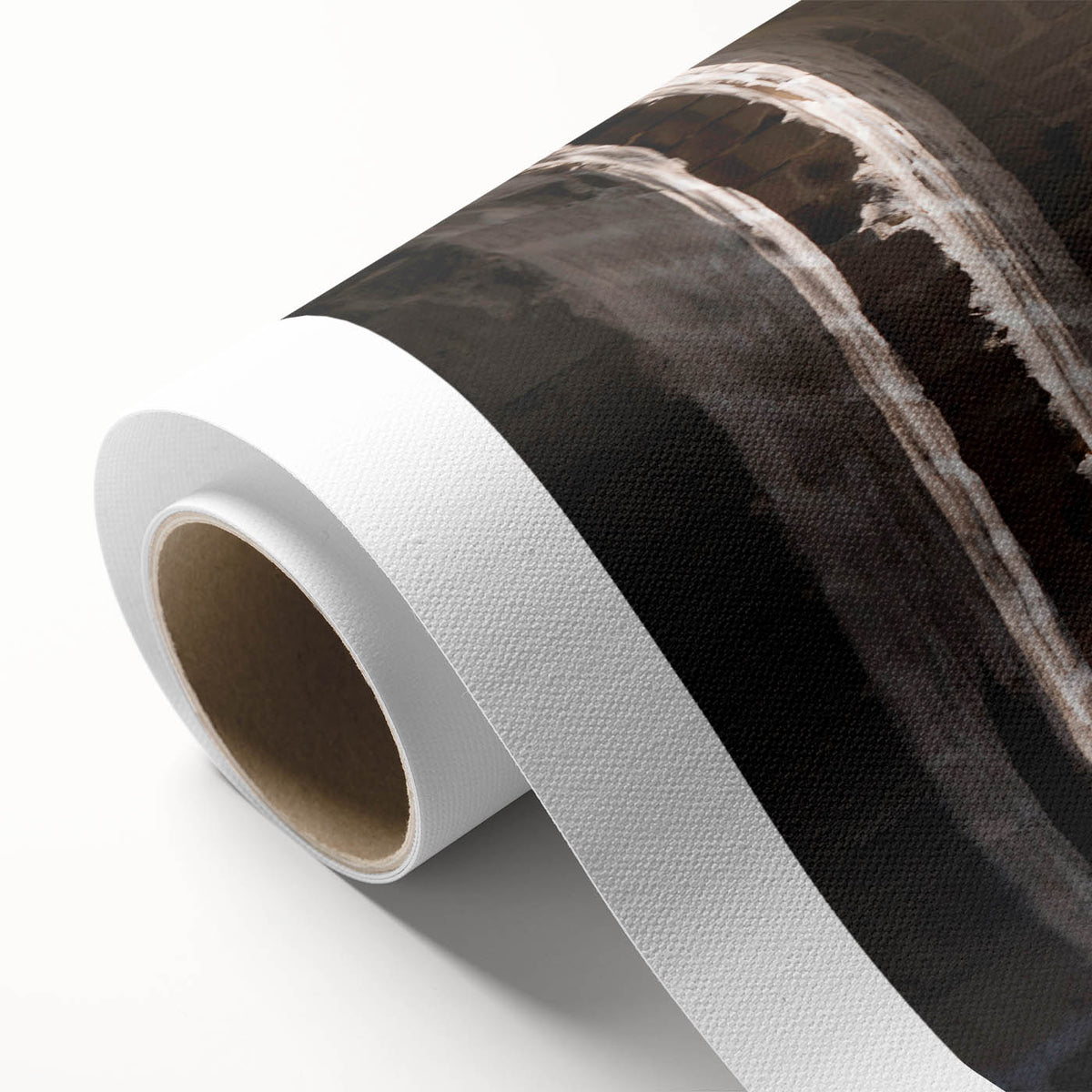 Art deco poster of the Great Wall of China in muted earth tones on rolled canvas, ideal for nursery wall art.