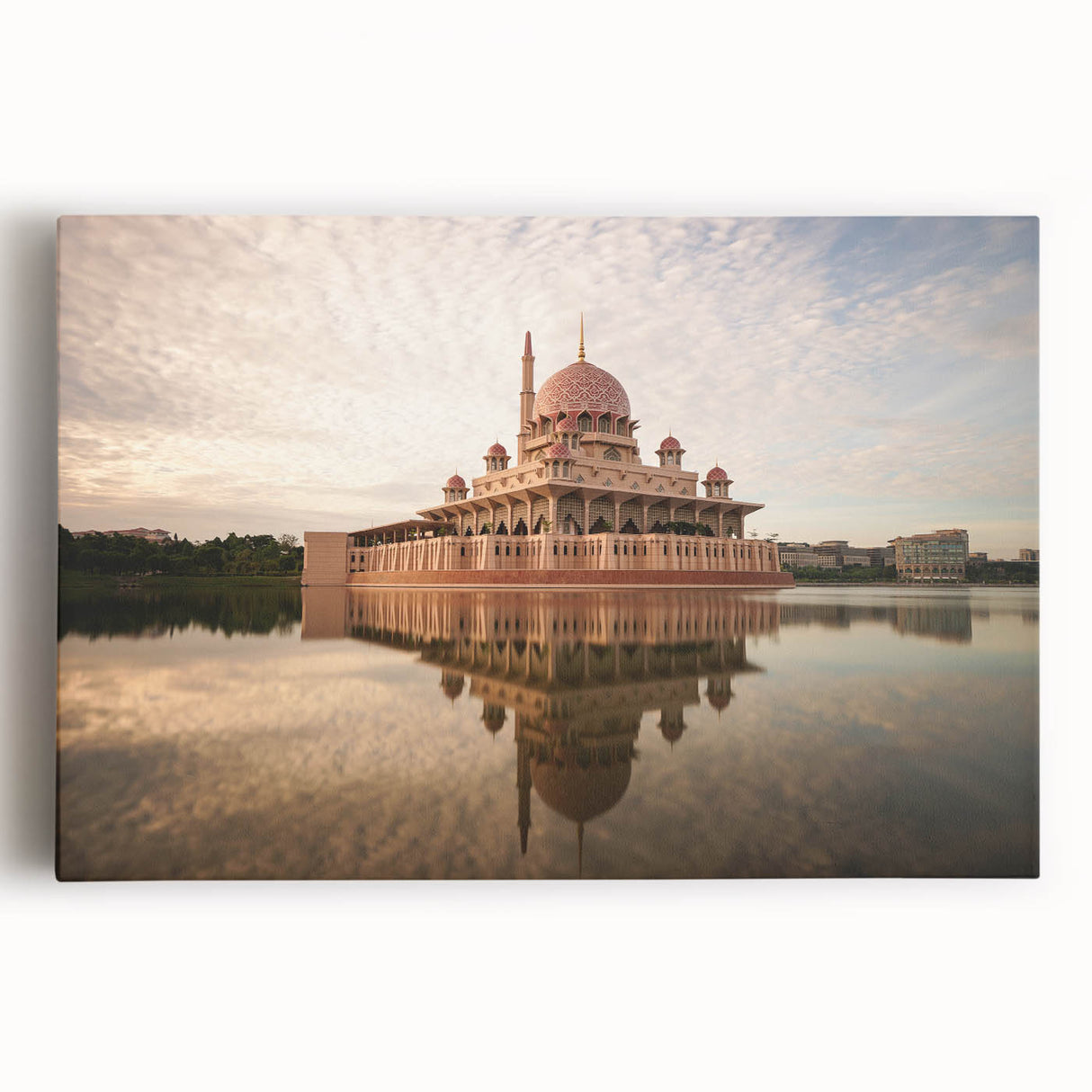 Black and white panoramic photo of a Malaysian landscape on stretched canvas, ideal for kitchen wall art.