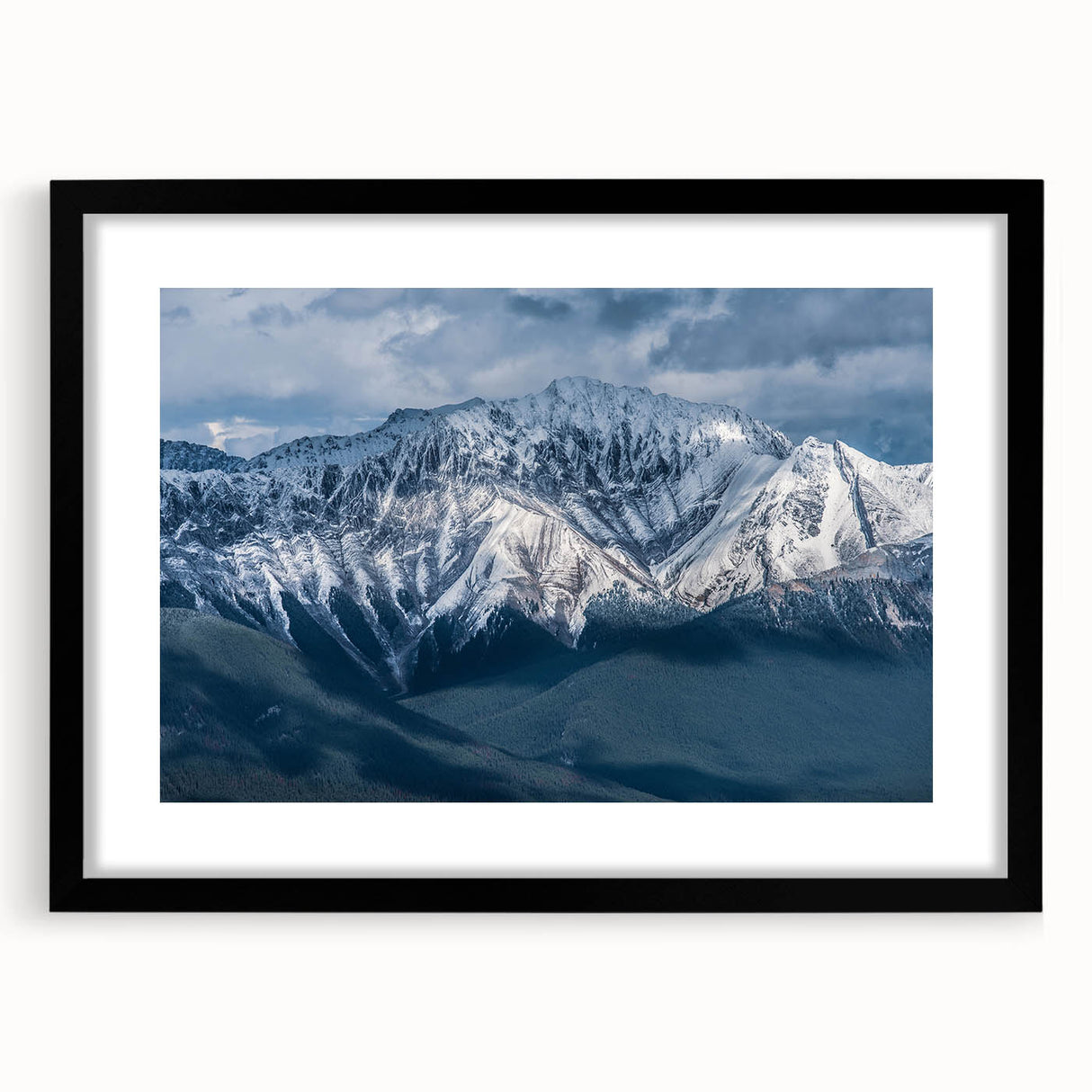 Extra large framed wall art depicting an abstract, textured landscape of British Columbia in vibrant colors.