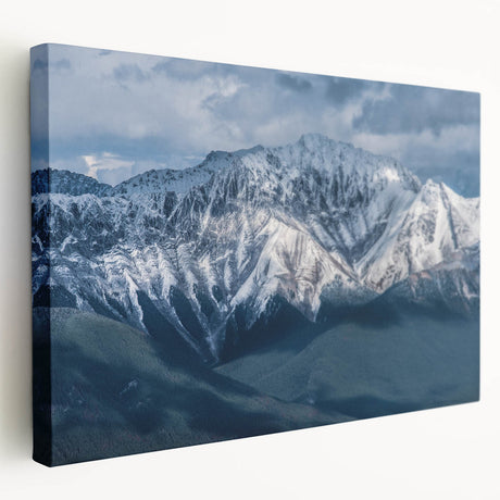 Large art print of British Columbia scenery on stretched canvas, featuring serene blue and green tones.