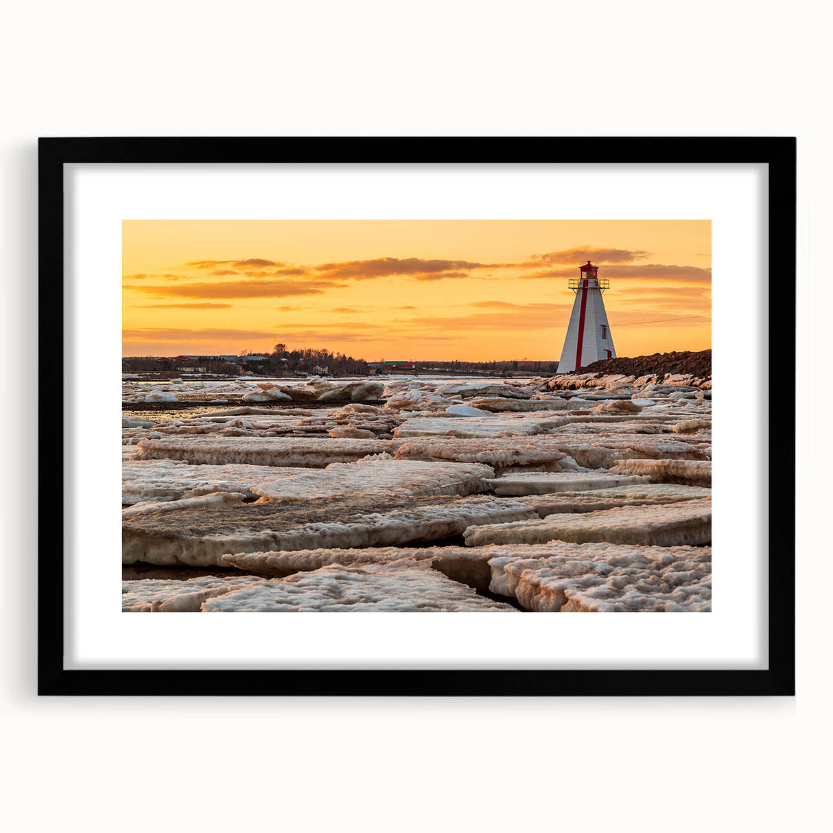 Extra large, colorful abstract art print depicting a textured Canadian landscape on a framed canvas.