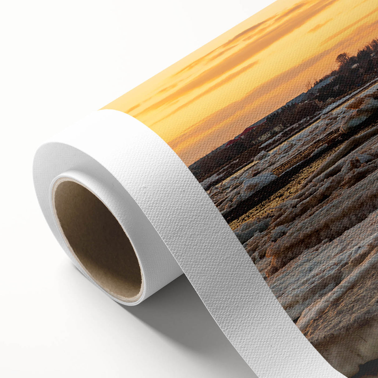 Art Deco style poster of Prince Edward, Canada scenery on rolled canvas, ideal for nursery wall art.