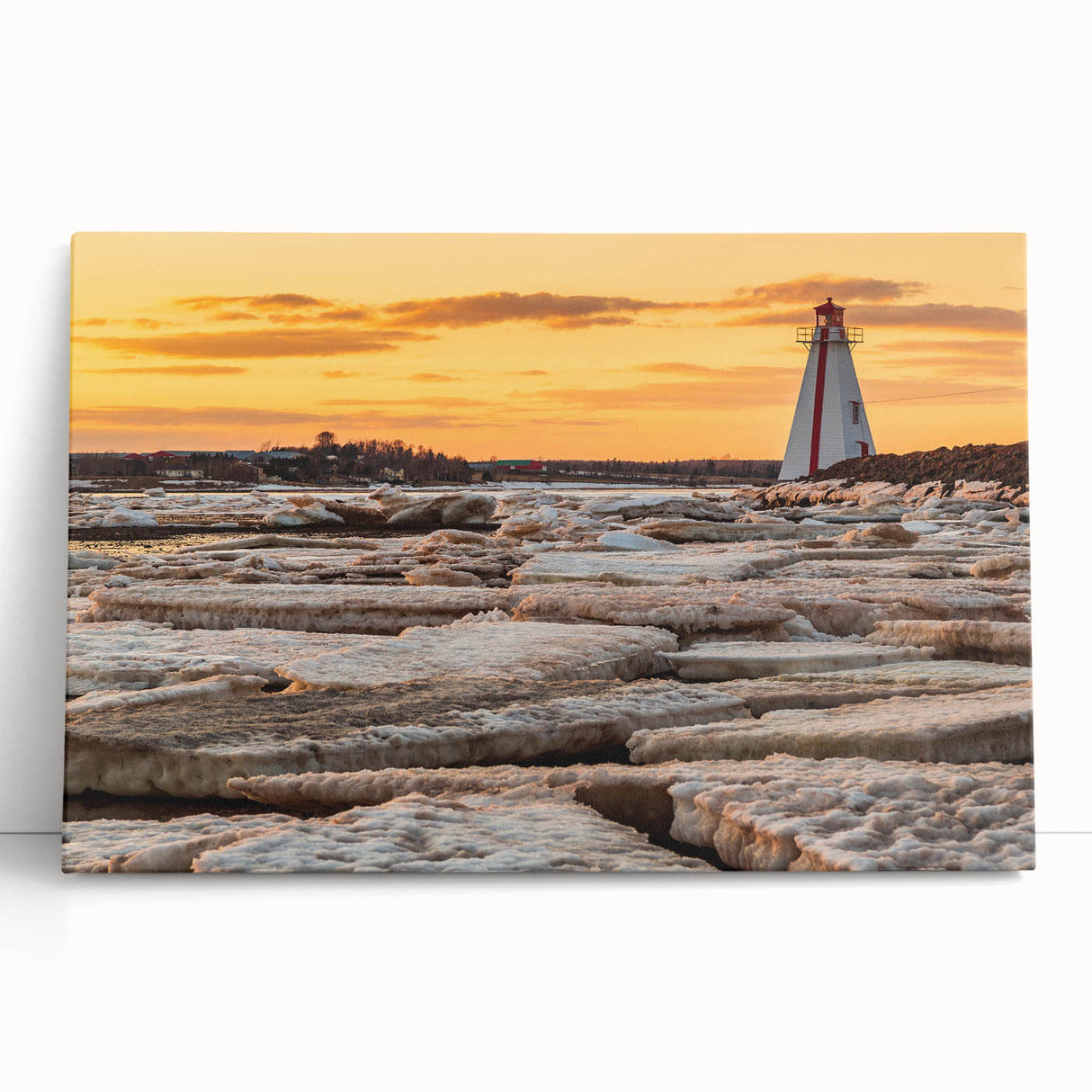 Black and white stretched canvas of Prince Edward Island scenery, ideal for kitchen wall art or bedroom ambiance.