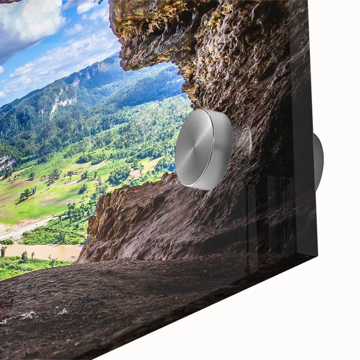 Large abstract wall art featuring vibrant Caribbean scenery on acrylic glass, ideal for dining room ambiance.