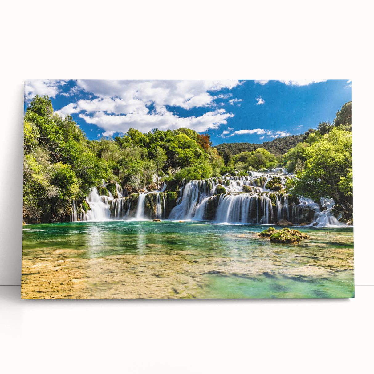 Black and white photograph of a Croatian coastal town on stretched canvas, suitable as large kitchen wall art.