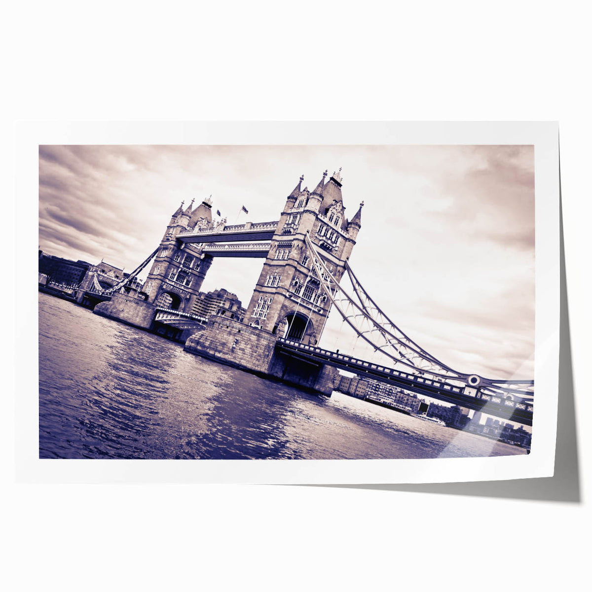Extra large wall art depicting a floral scene in London with soft pastel shades on a rolled canvas.