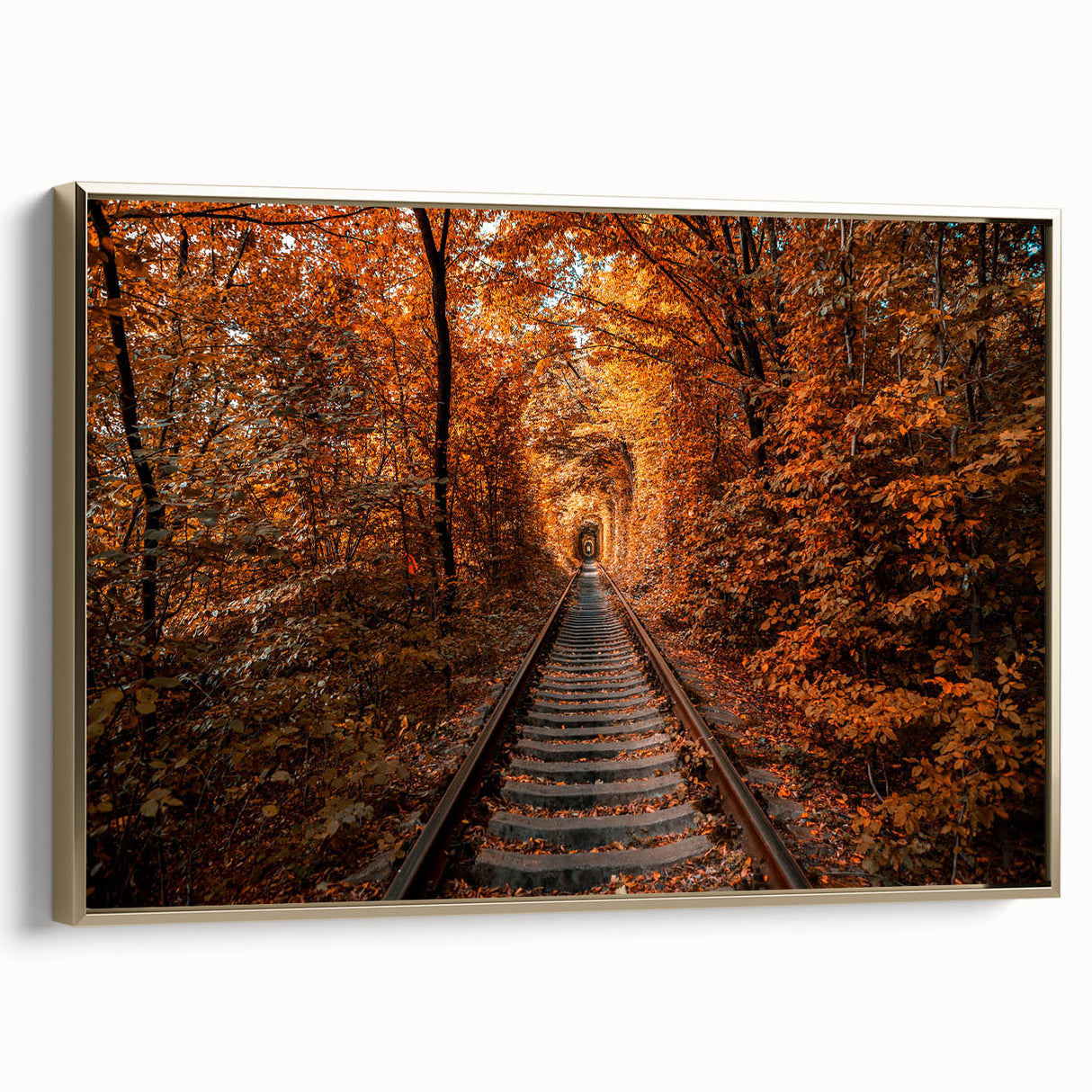 Framed canvas depicting a vintage landscape painting of a Ukrainian scenery in muted gold and black, ideal for bedroom decor.