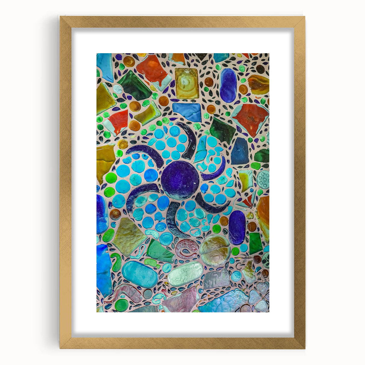 Extra large abstract art print of Cabo San Lucas scenery in gold frame, featuring textured design in earth tones.