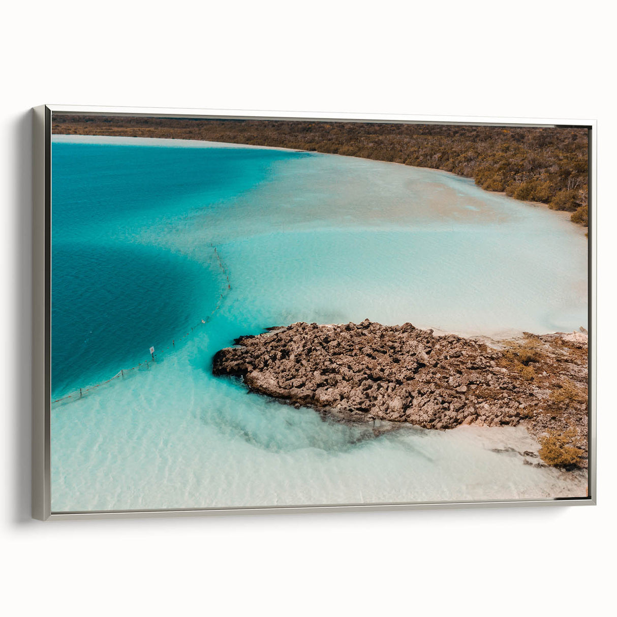 Landscape art painting of Quintana Roo, featuring vibrant colors on a framed canvas.