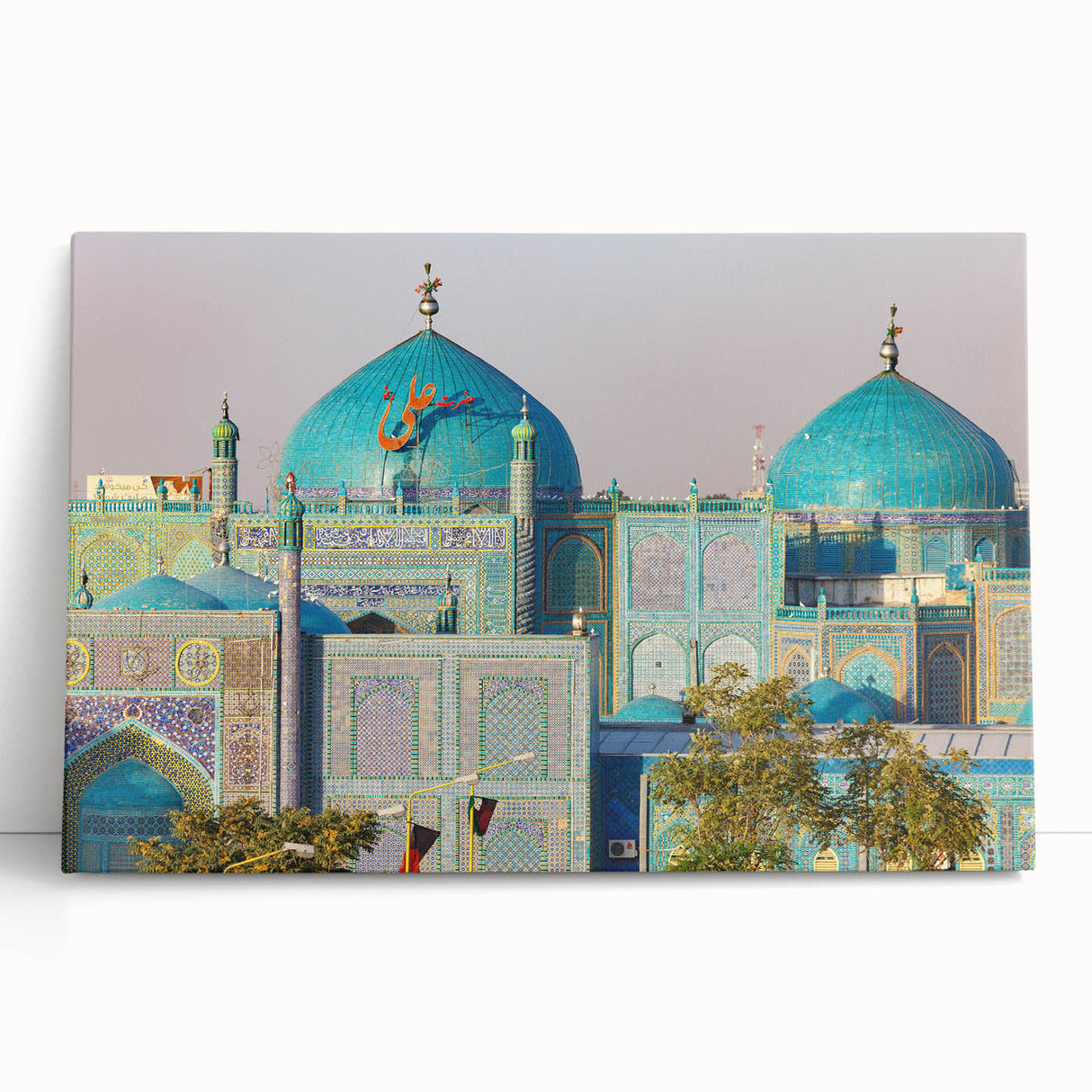 Black and white stretched canvas featuring a panoramic Afghan landscape, ideal for kitchen wall art or bedroom ambiance.