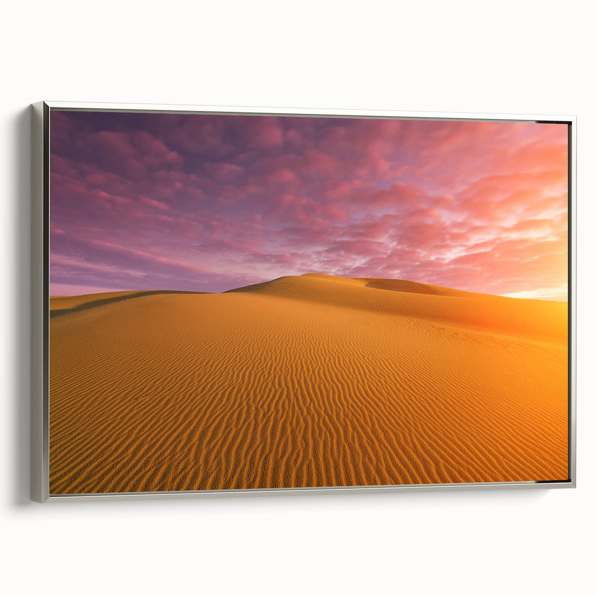 Framed canvas featuring a landscape art painting of Dubai with colorful skyline and black accents.