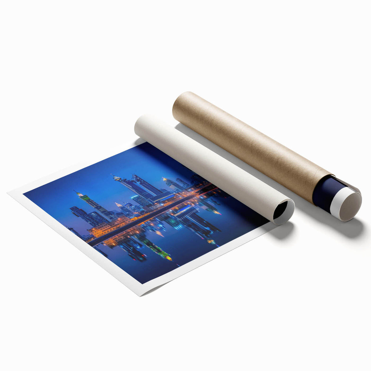 Extra large rolled print of a floral art scene with soft pastel shades.