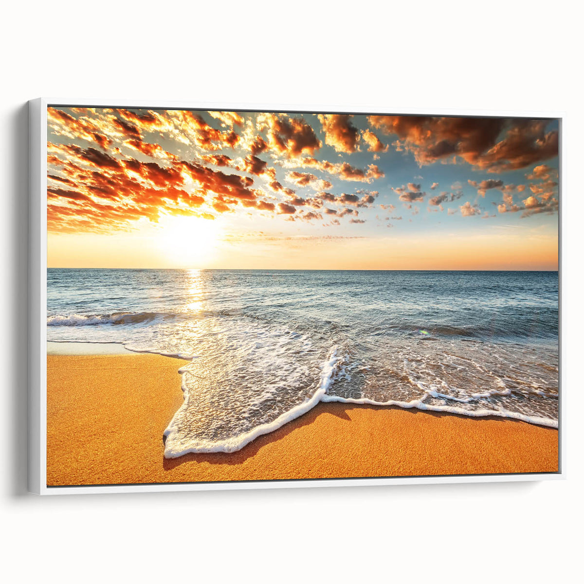 Vintage poster art of Bora Bora with vibrant blue and green tones on a framed canvas, ideal for living room decor.