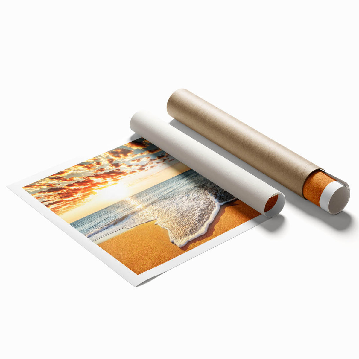 Extra large rolled print of Bora Bora scenery with vibrant blue ocean and lush greenery, ideal for classy bathroom wall art.