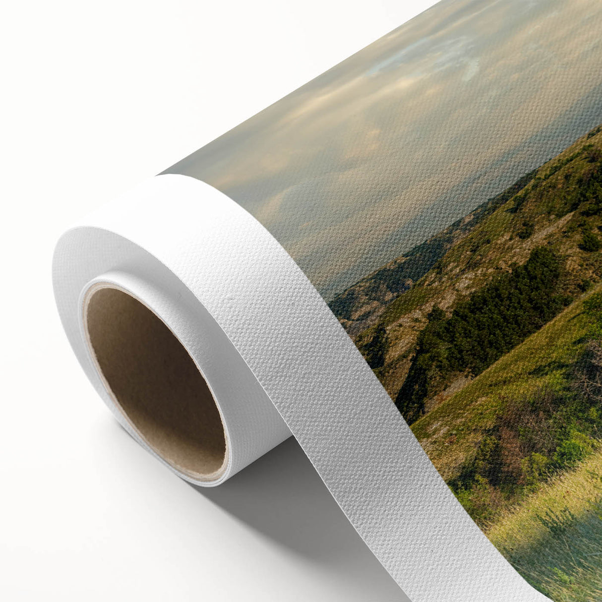 Art Deco poster of North Dakota scenery in muted earth tones on rolled canvas, ideal for nursery wall art.