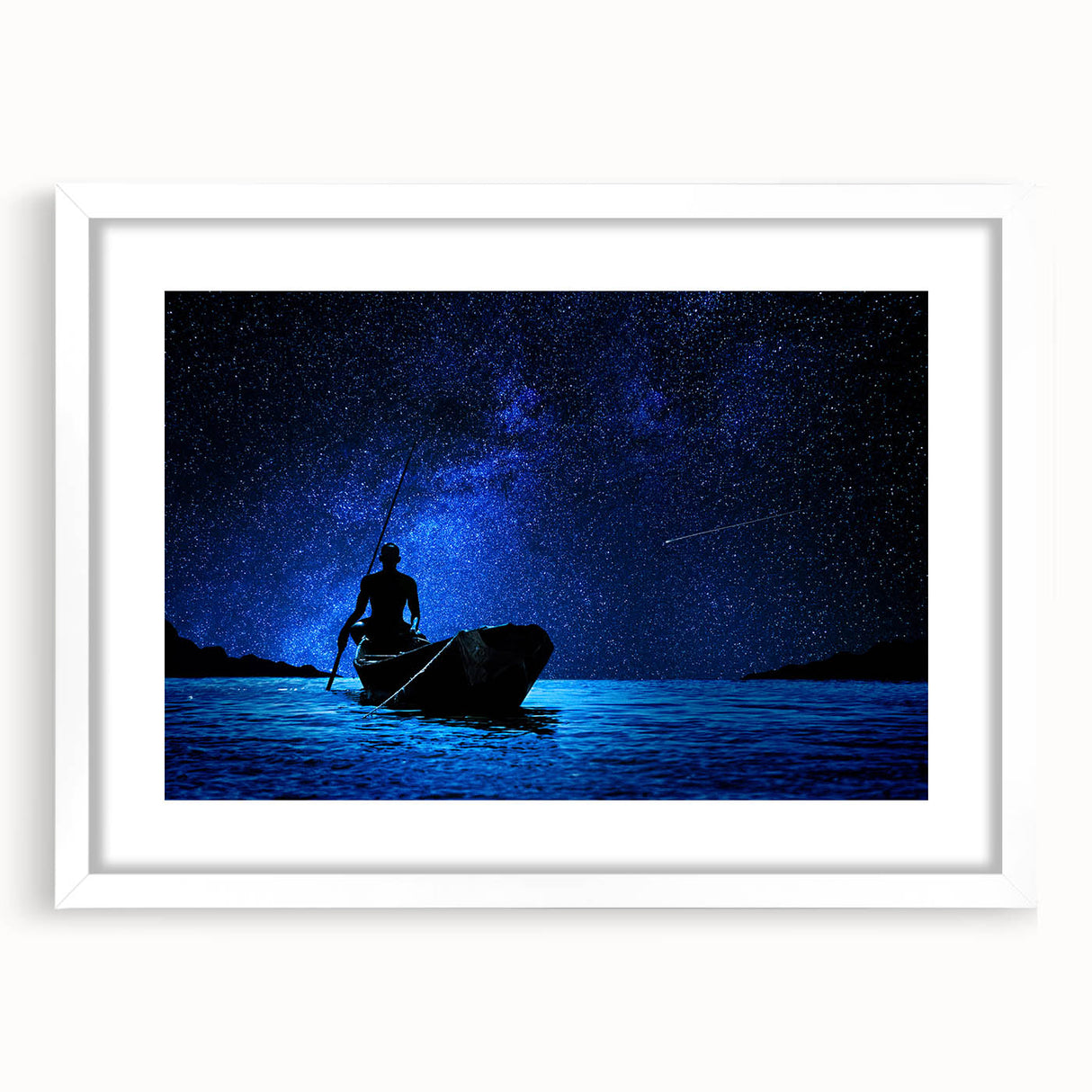 Extra large abstract art print depicting textured African scenery in earthy tones on a white framed canvas.