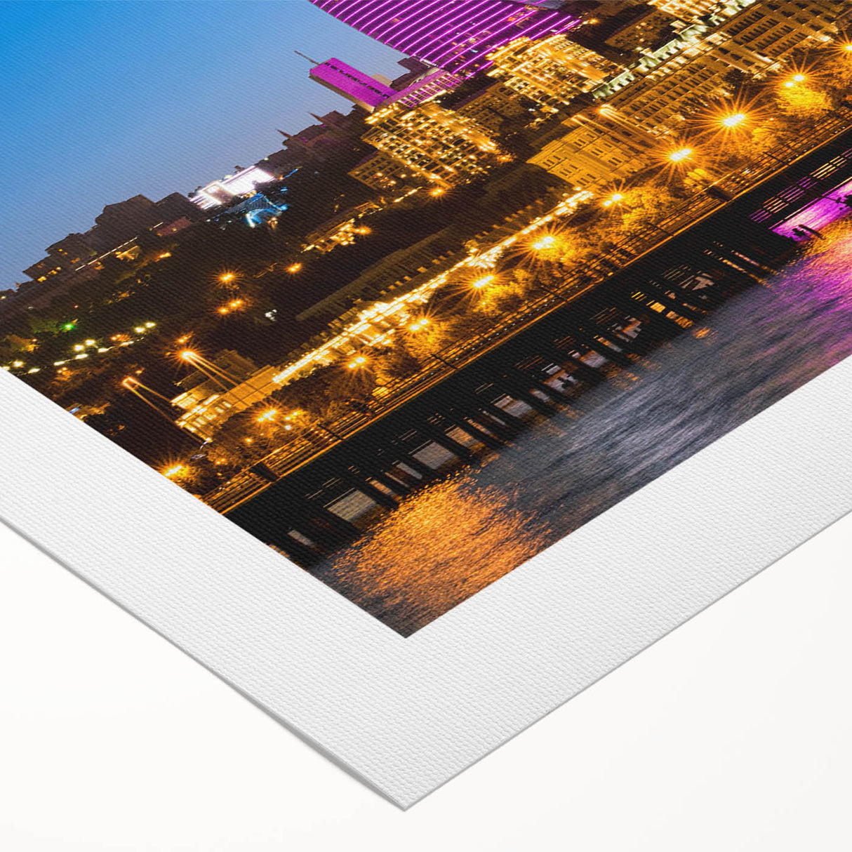 Art deco poster featuring a vibrant scenic view of Azerbaijan on rolled canvas, suitable for dining room decor.