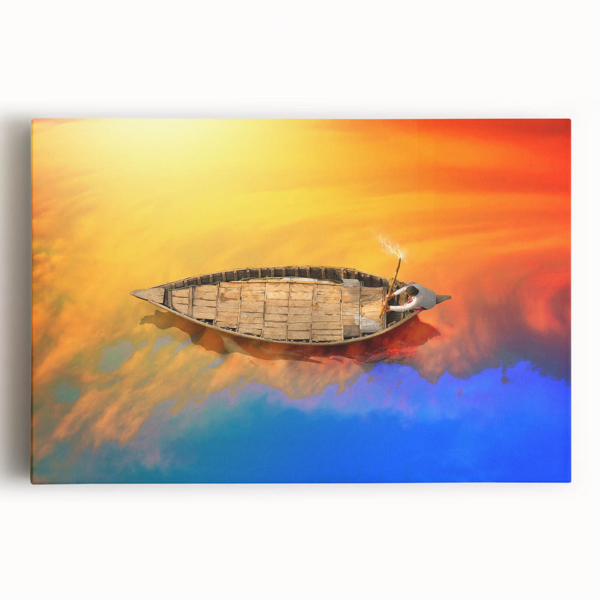 Large black and white stretched canvas featuring a serene Bangladesh scenery, ideal for kitchen wall art.