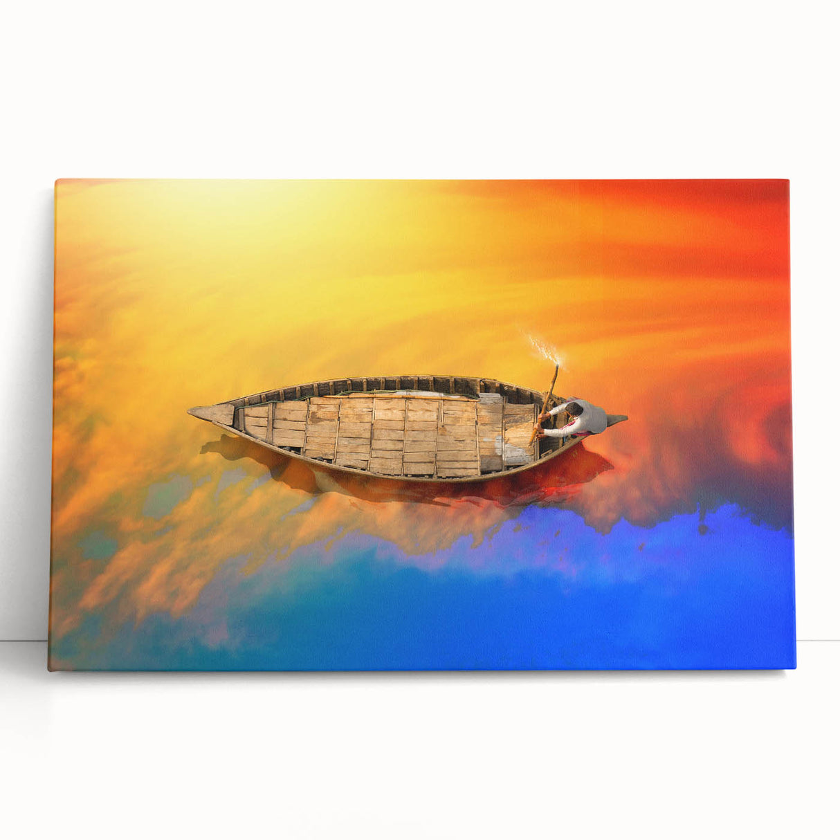 Black and white stretched canvas of a serene Bangladesh landscape, ideal for kitchen wall art or bedroom ambiance.