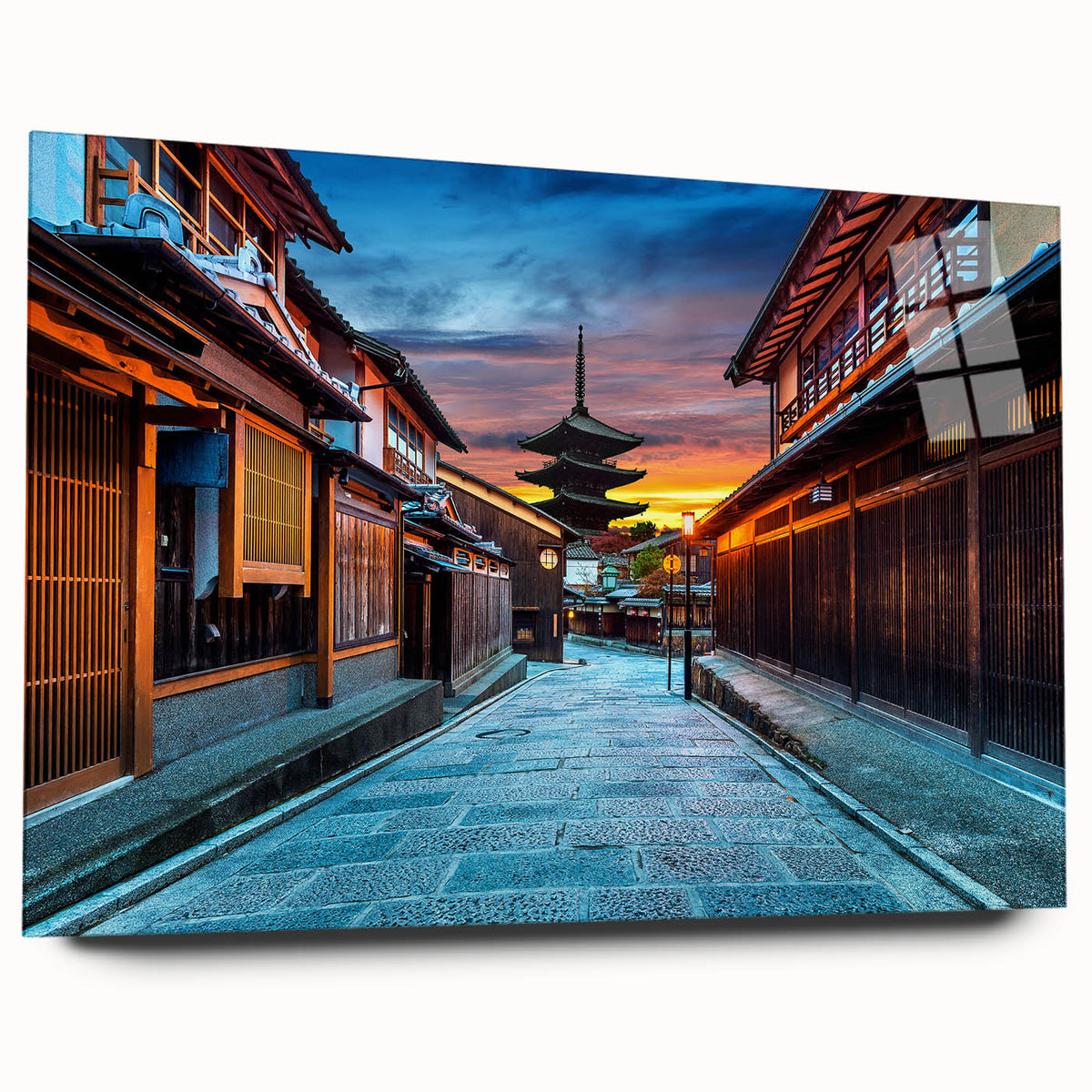 Acrylic glass print of a serene Kyoto landscape, perfect for bedroom or dining room art.