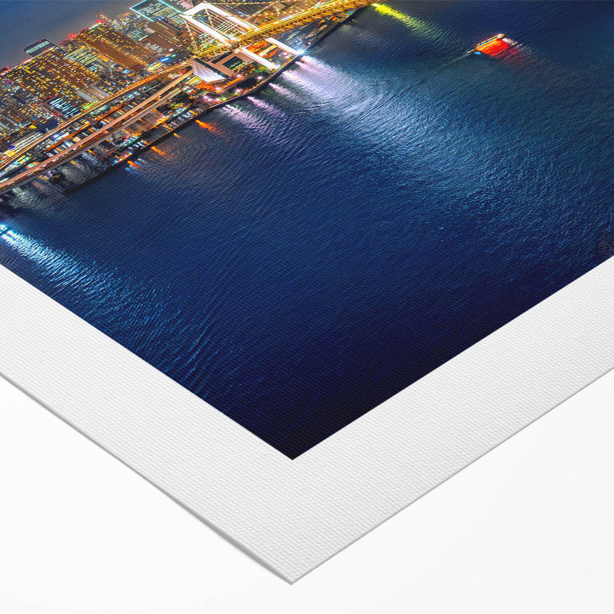 Art deco poster featuring a vibrant Tokyo cityscape on rolled canvas, ideal for dining room wall art.