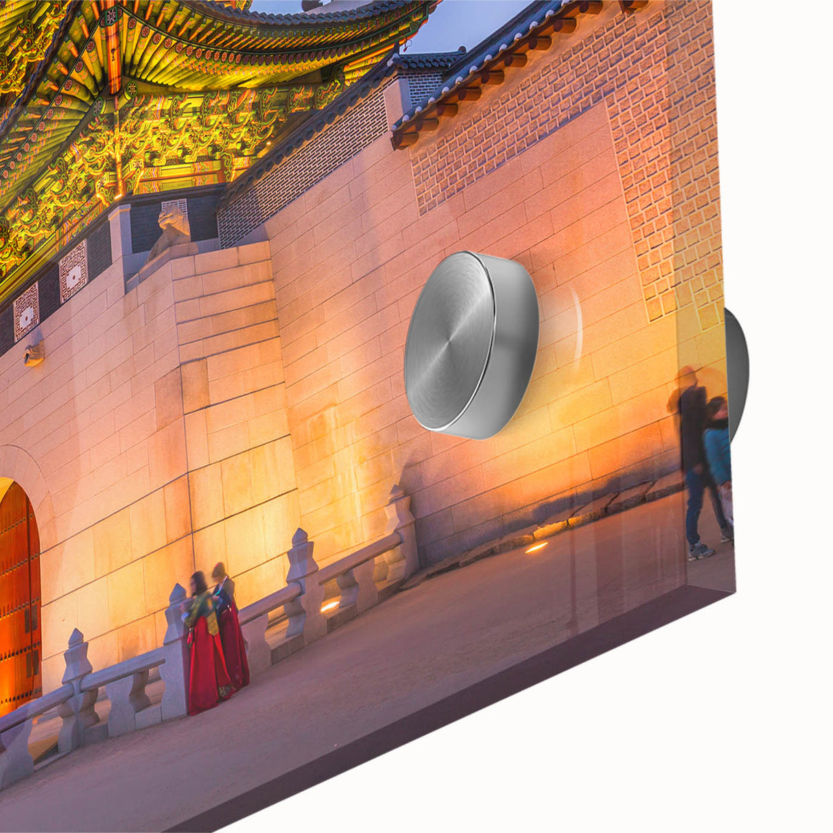 Large abstract wall art depicting an Asian landscape in muted earth tones on acrylic glass, ideal for dining room ambiance.