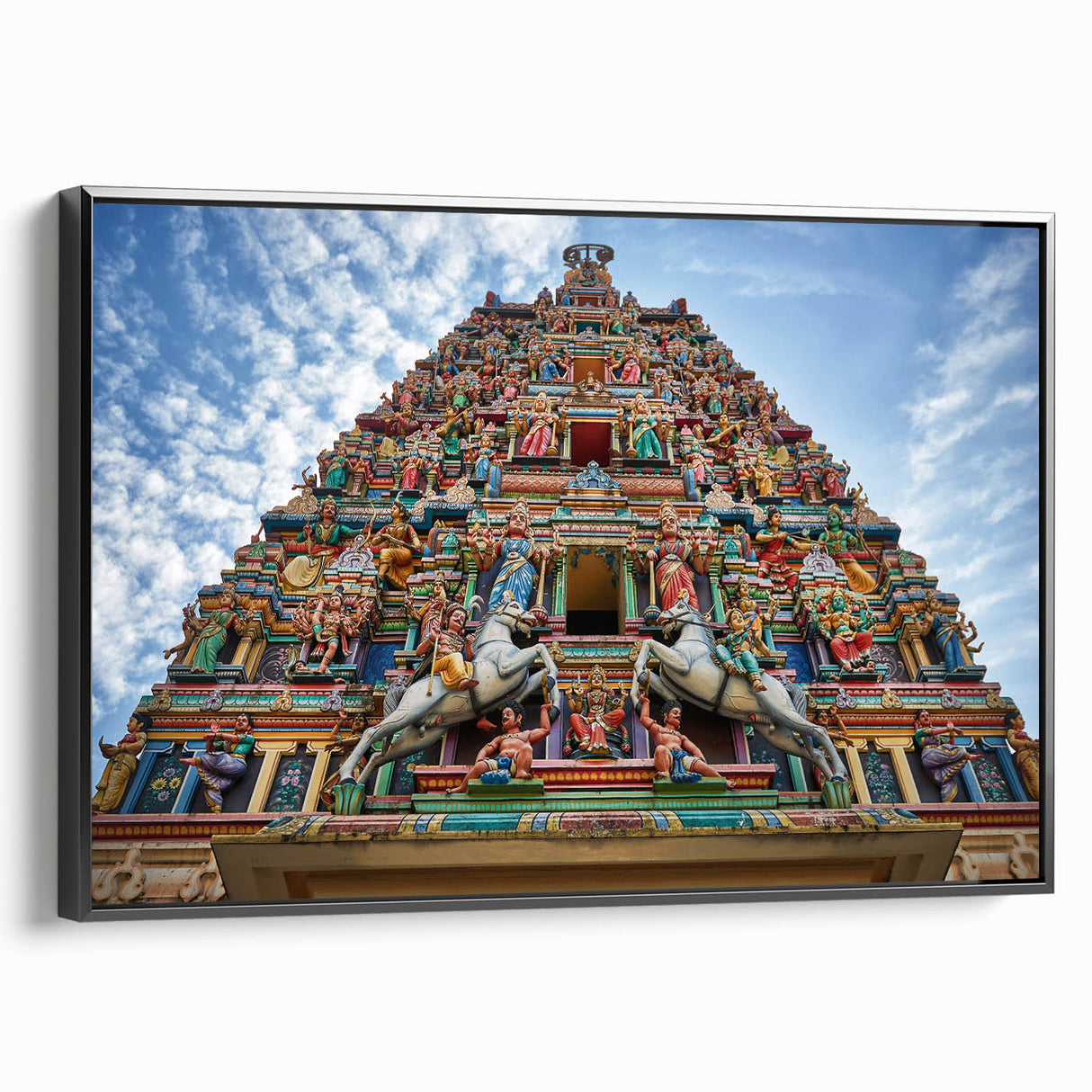 Black and white vintage poster art of a Malaysian landscape on framed canvas, suitable for bedroom wall decor.