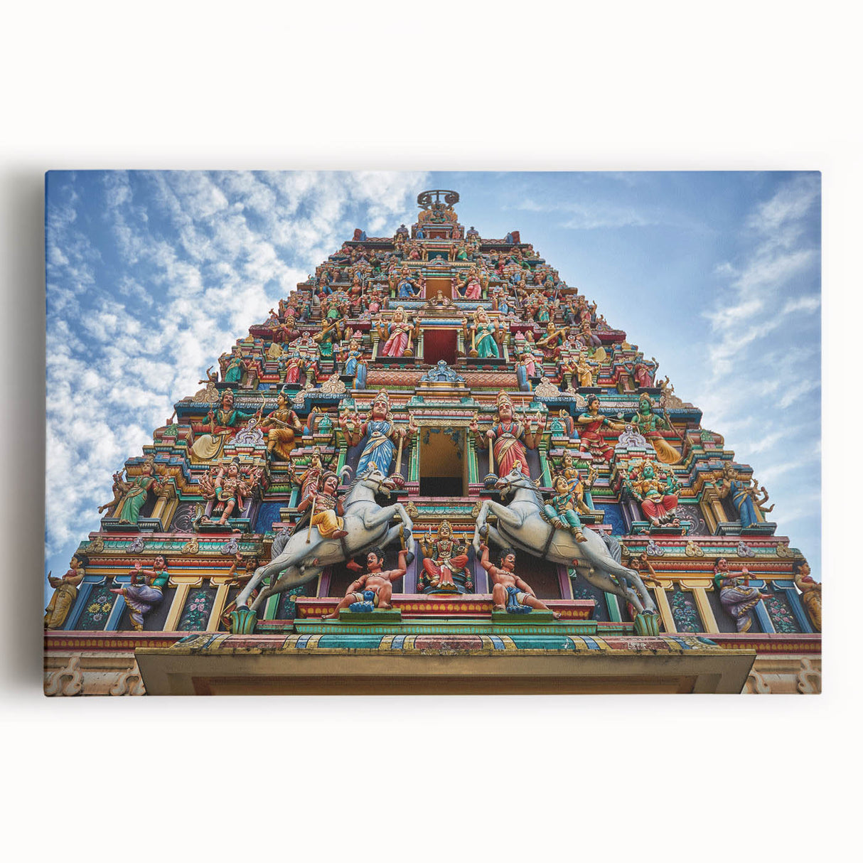 Black and white large art print of a Malaysian landscape on stretched canvas, ideal for kitchen wall art.