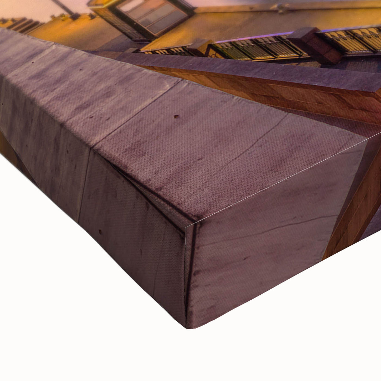 Large art of Melbourne landscape in black and white on stretched canvas, suitable for bedroom wall.