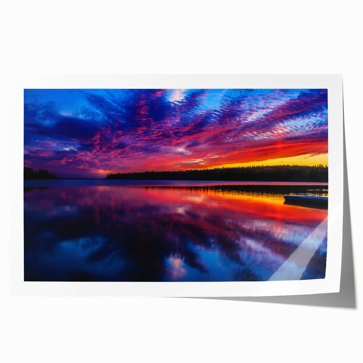 Extra large rolled print featuring a scenic Manitoba landscape with vibrant green tones, ideal for dining room wall art.