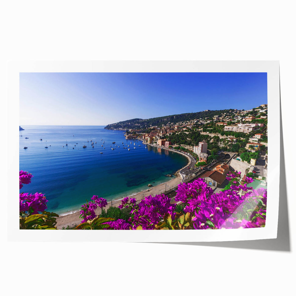 Extra large rolled print depicting a serene French countryside scene with soft pastel colors, ideal for art wall dining room.