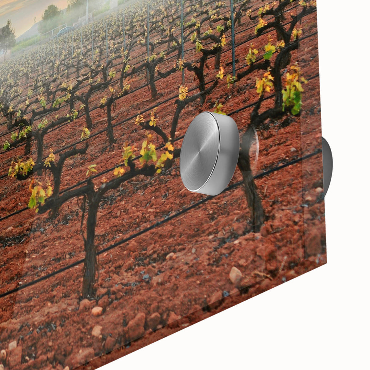 Large abstract wall art featuring a mid-century modernist depiction of Valencia, Spain in muted earth tones.