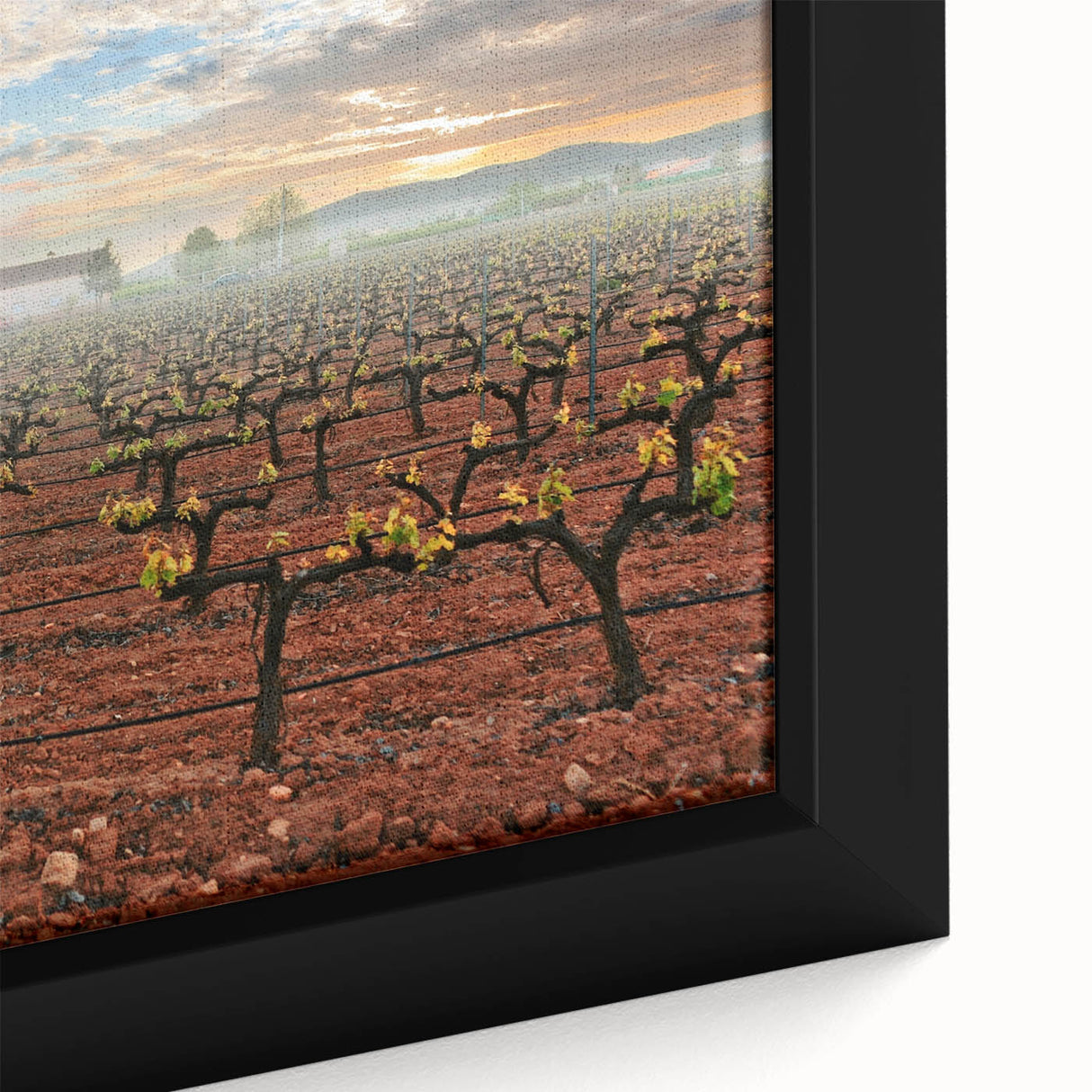 Black wall art featuring a textured depiction of Valencia with vibrant, colorful highlights on a framed canvas.