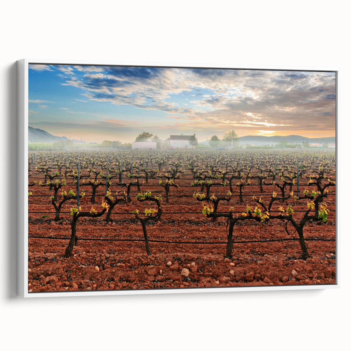 Vintage poster art of Valencia scenery on framed canvas, featuring colorful art in extra large size.