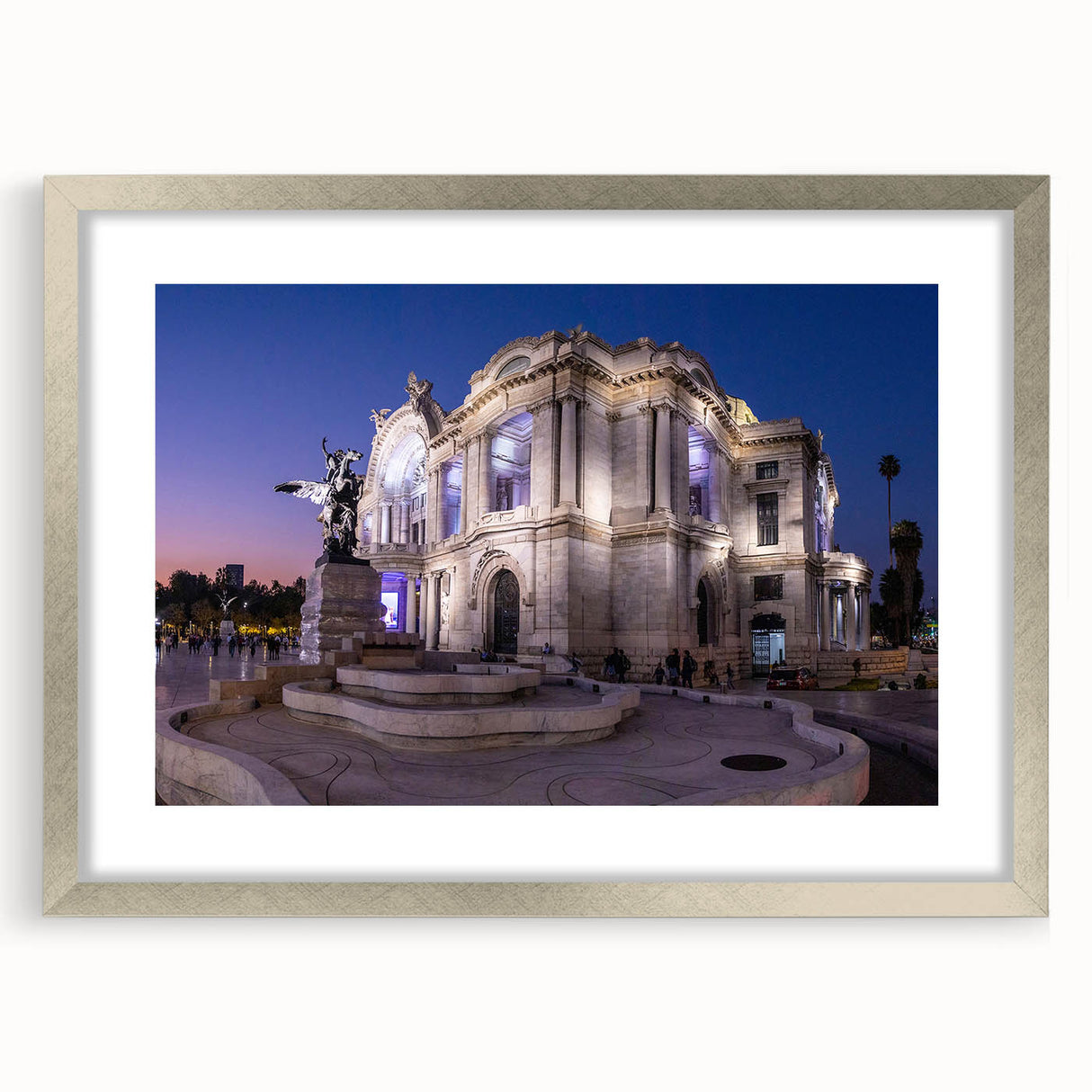 Textured abstract art print of Mexico City, in muted earth tones on a framed canvas, suitable for bedroom decor.