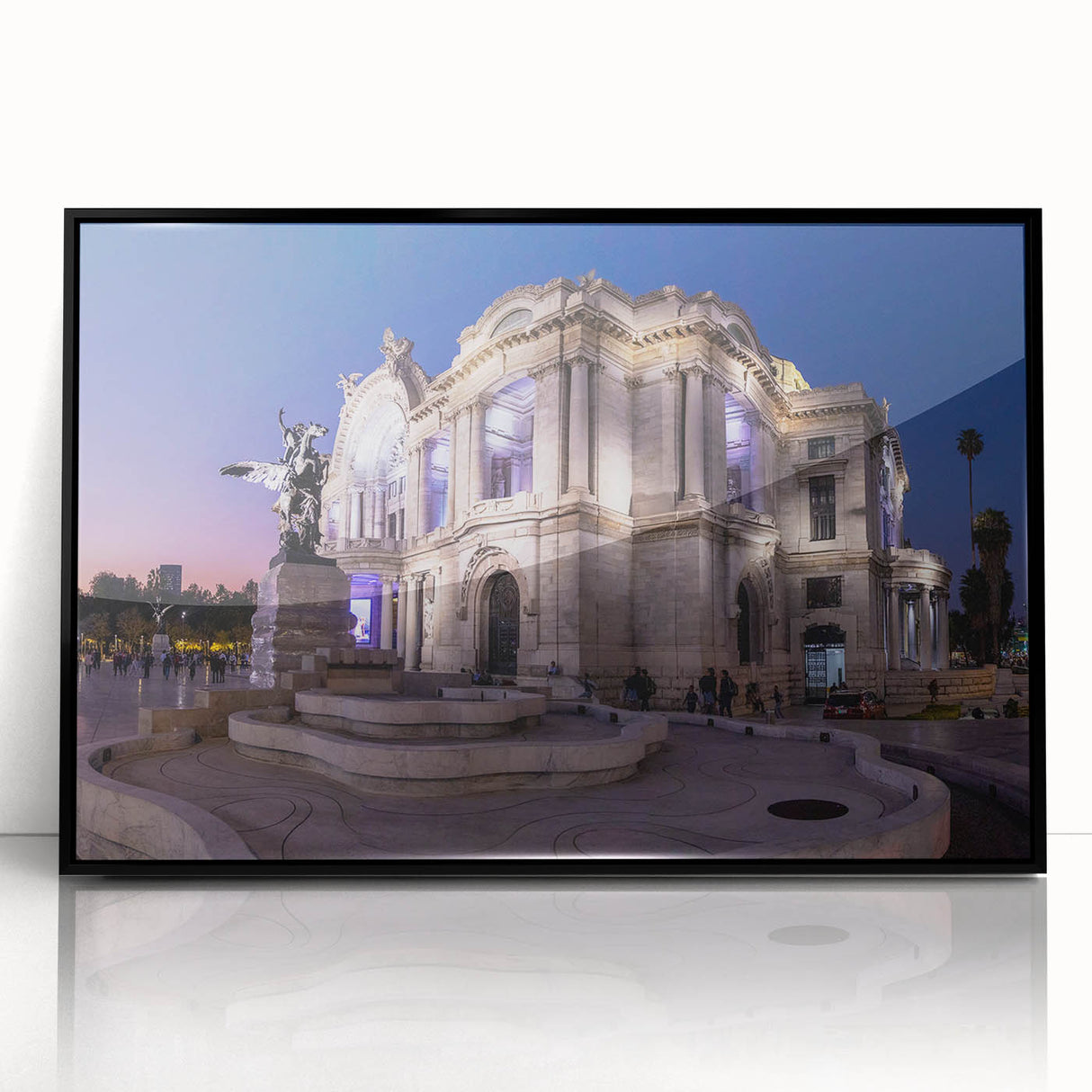 Large abstract wall art of Mexico City in muted earth tones on a framed acrylic, perfect for modern living room decor.