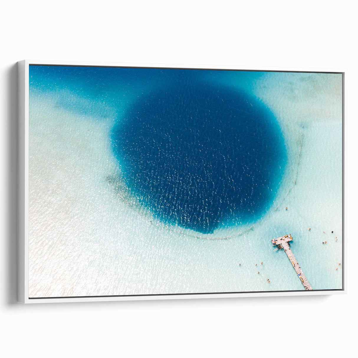 Vintage poster art of a scenic Quintana Roo landscape on a framed canvas, using colorful art tones.