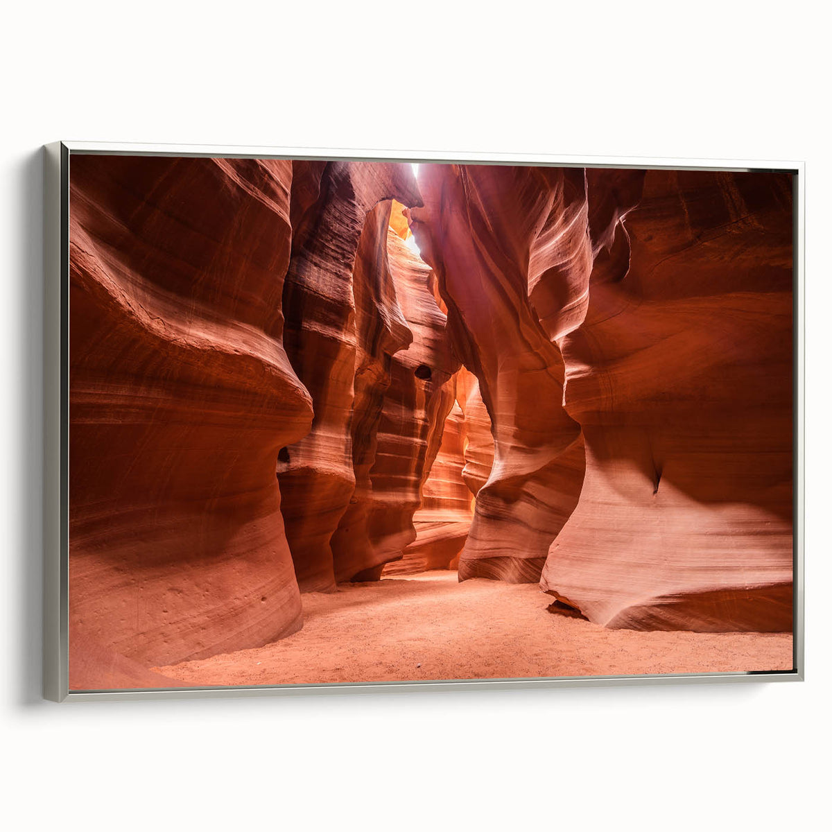 Framed canvas landscape art of Jordan scenery in muted earth tones, ideal for adding a vintage touch to living spaces.