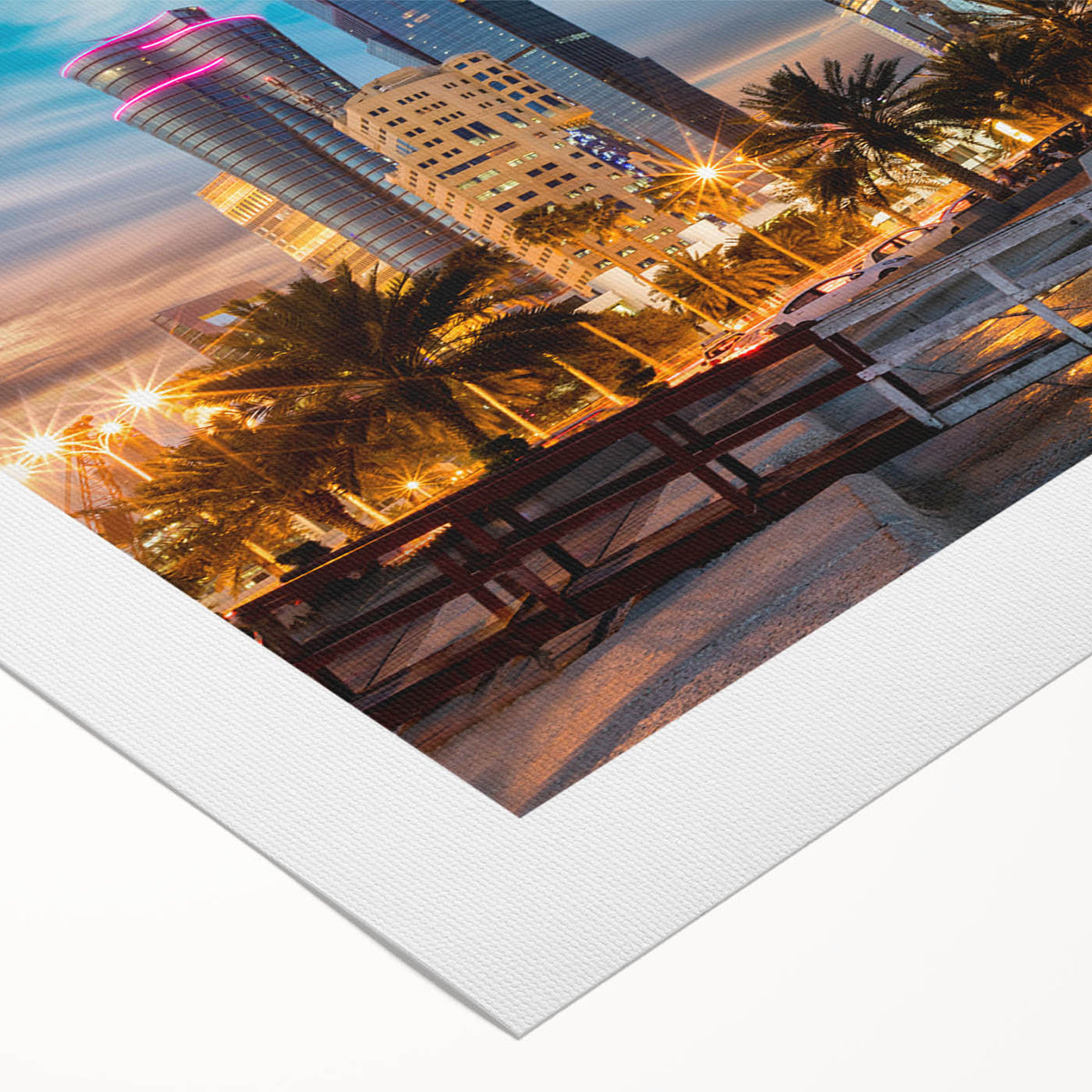 Art Deco style poster of Qatar scenery on rolled canvas, featuring earthy tones, ideal for dining room wall art.