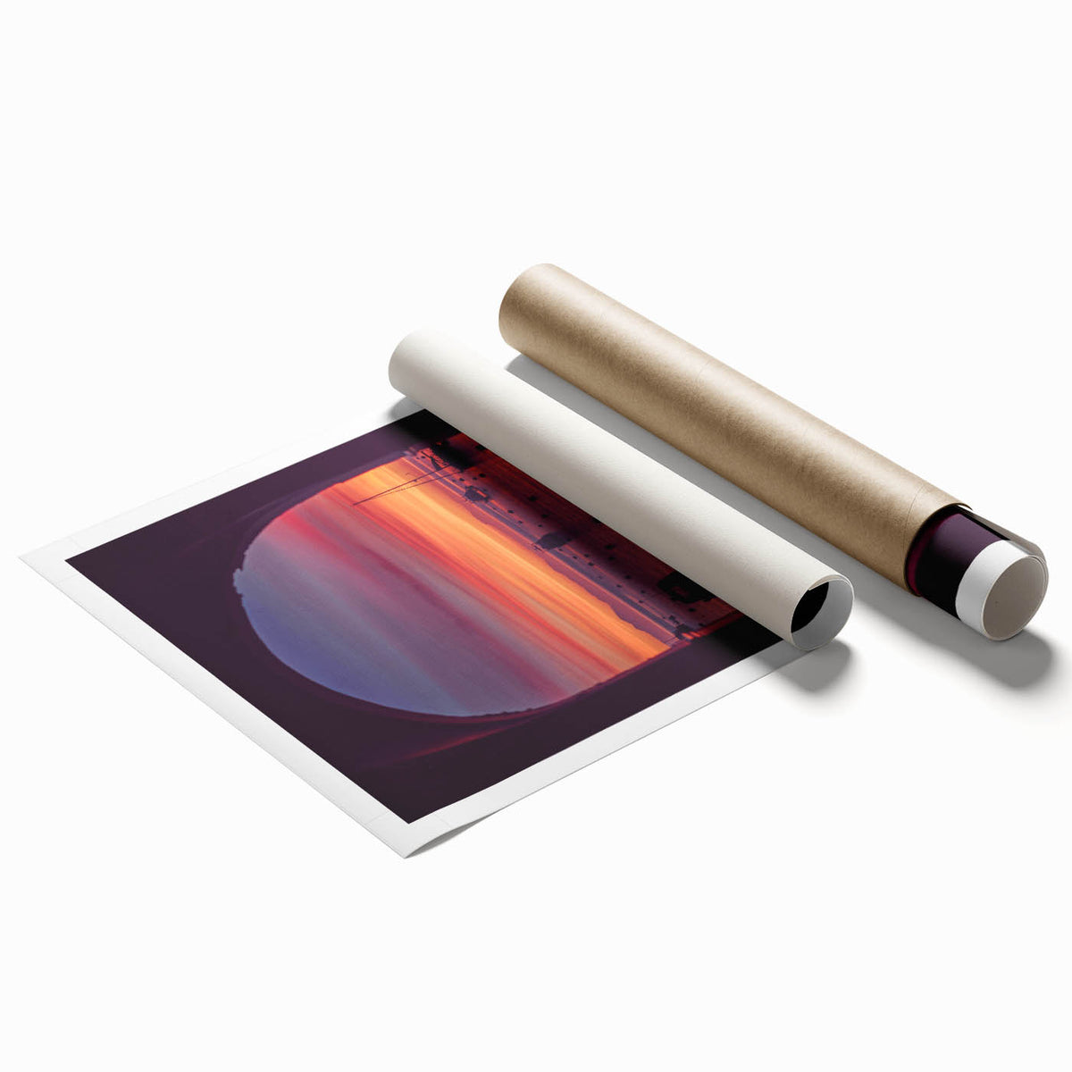 Extra large rolled print of Catalina scenery featuring vivid floral elements in pastel shades.
