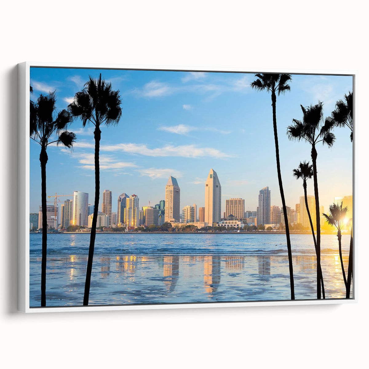 Vintage poster art of Coronado, California, featuring a colorful palette on extra large framed canvas.
