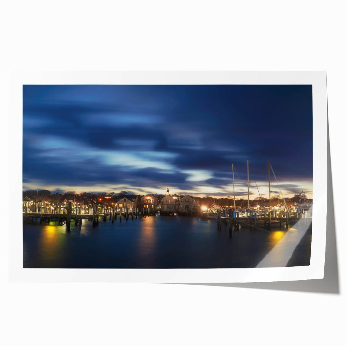 Extra large rolled print depicting a serene Nantucket landscape in soft pastel shades, ideal for art wall dining room.