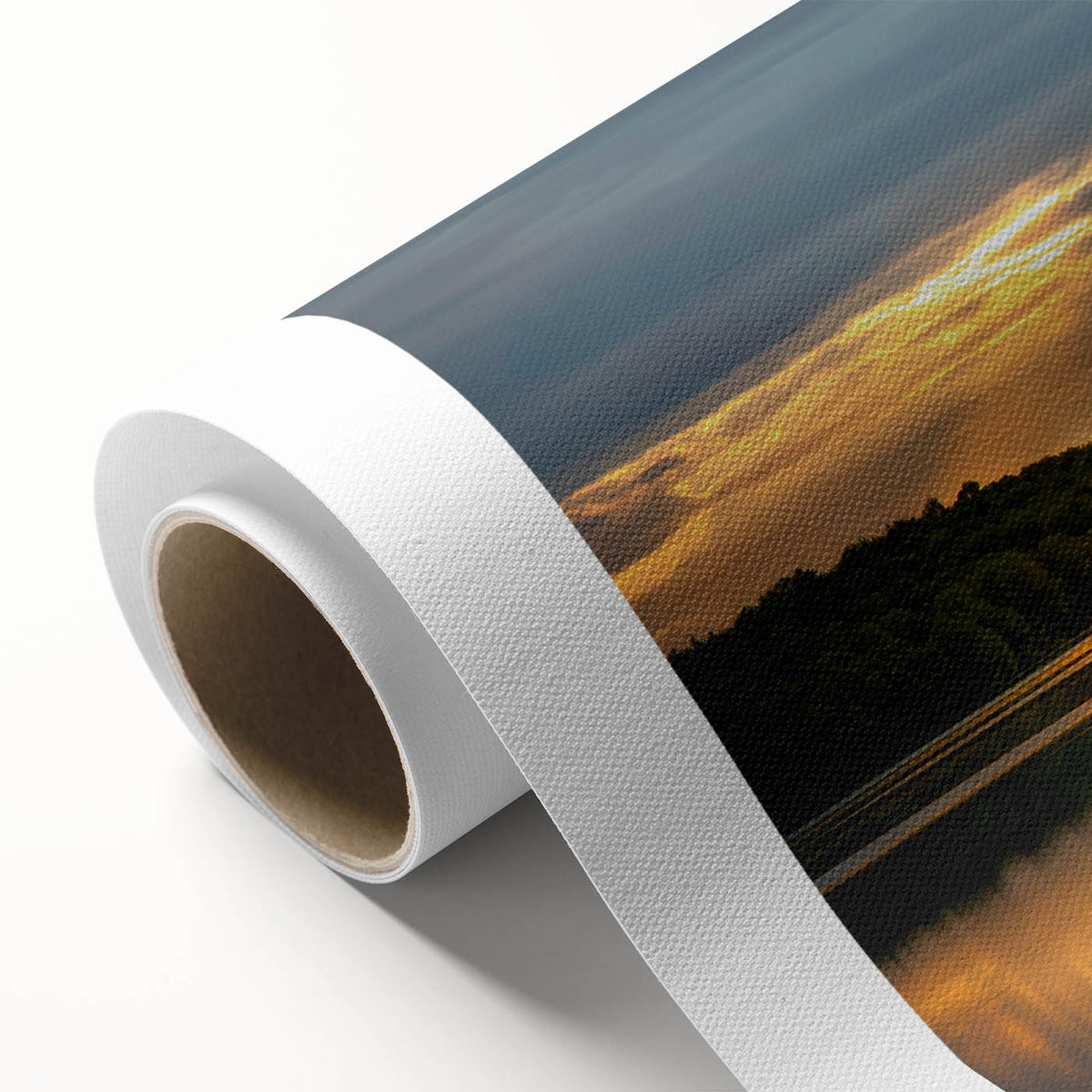 Art deco poster of Adirondacks scenery in pastel shades on rolled canvas, ideal for nursery wall art.