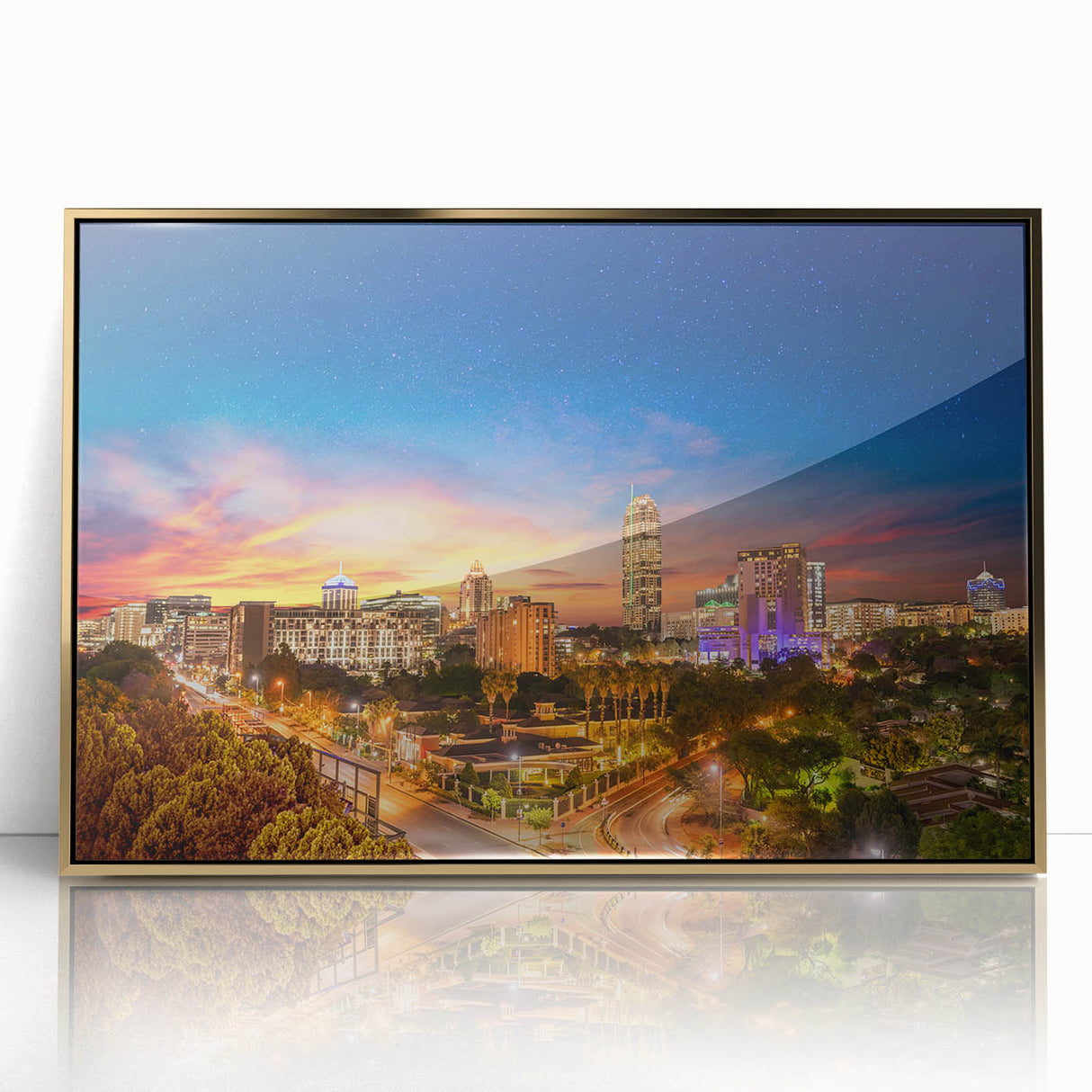 Large art print of an African savannah scene in muted earth tones on framed acrylic, ideal for modern art wall decor.