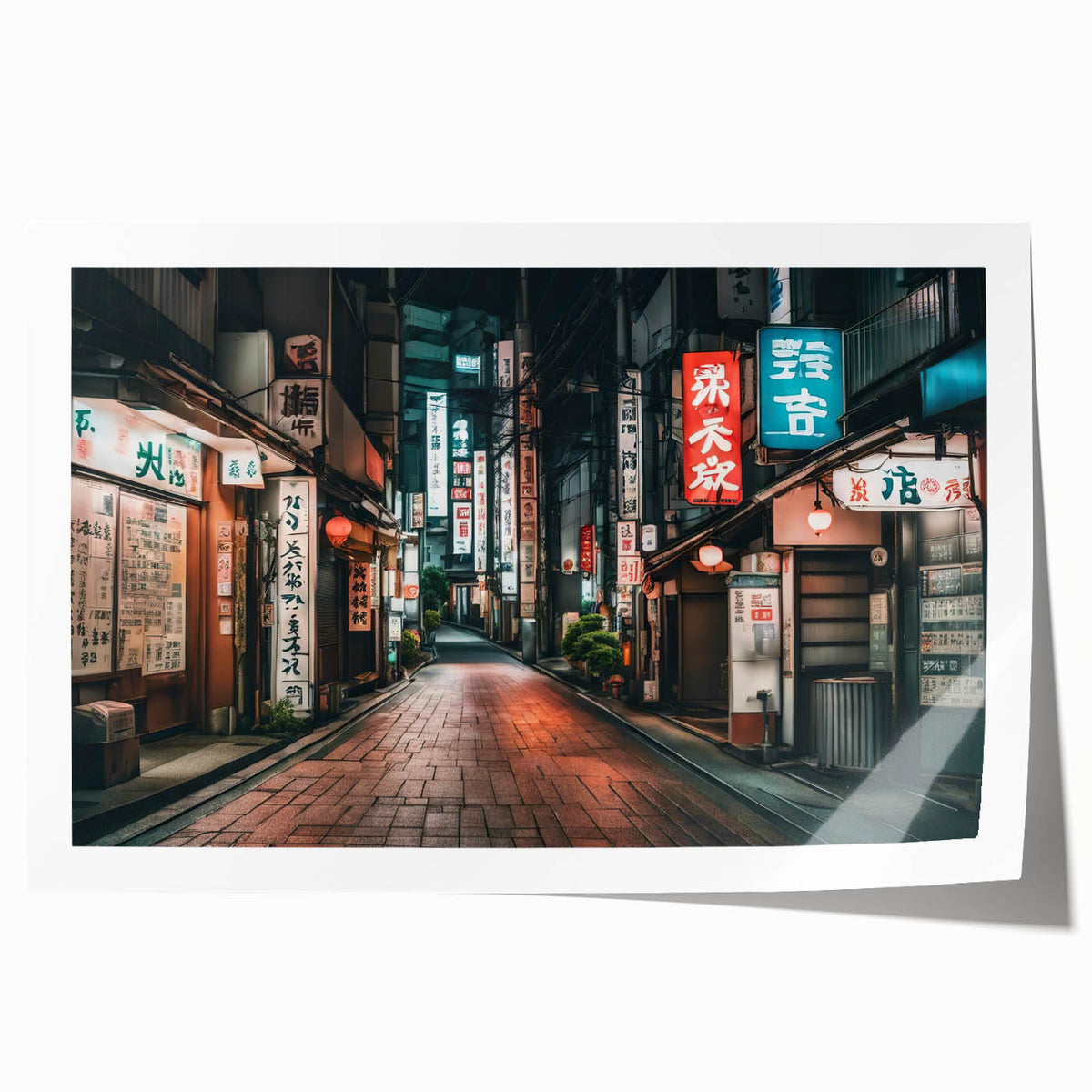 Extra large rolled print featuring Tokyo scenery with cherry blossoms in soft pink and white tones.