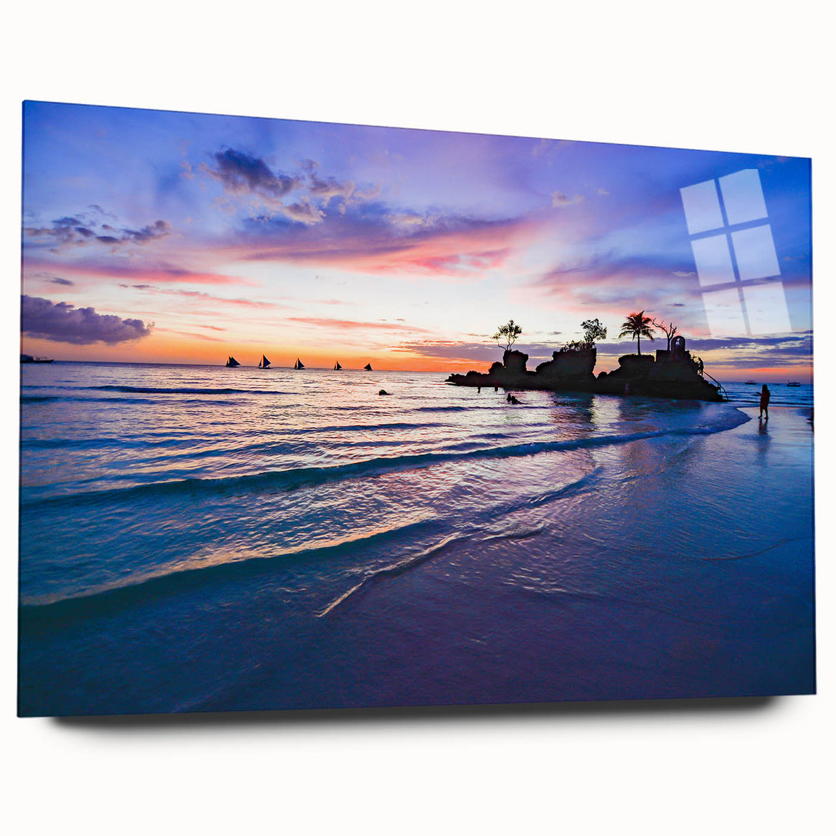 Acrylic print of a large abstract depiction of a Philippine landscape in muted earth tones.