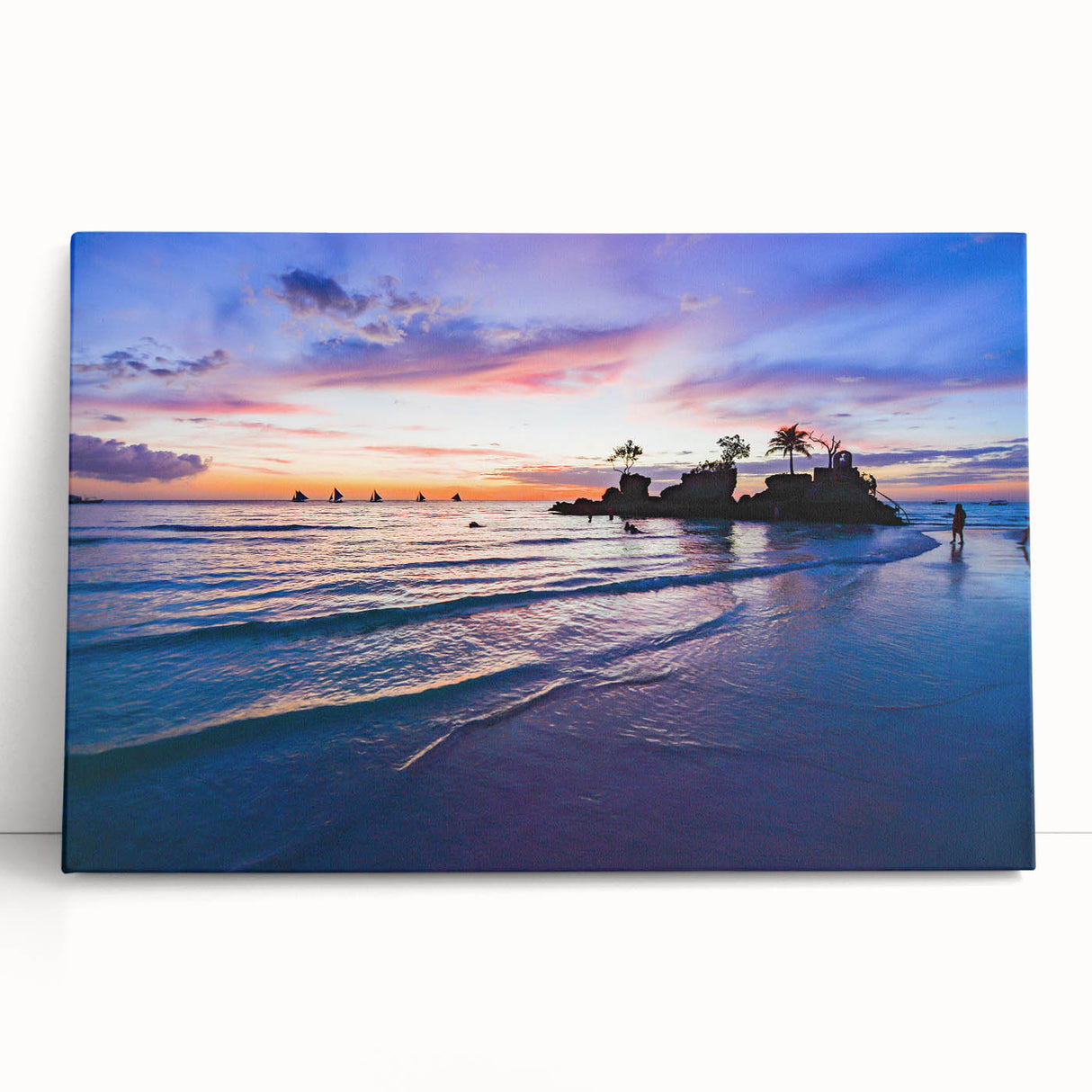 Black and white large art print of a Philippine rural landscape on stretched canvas.