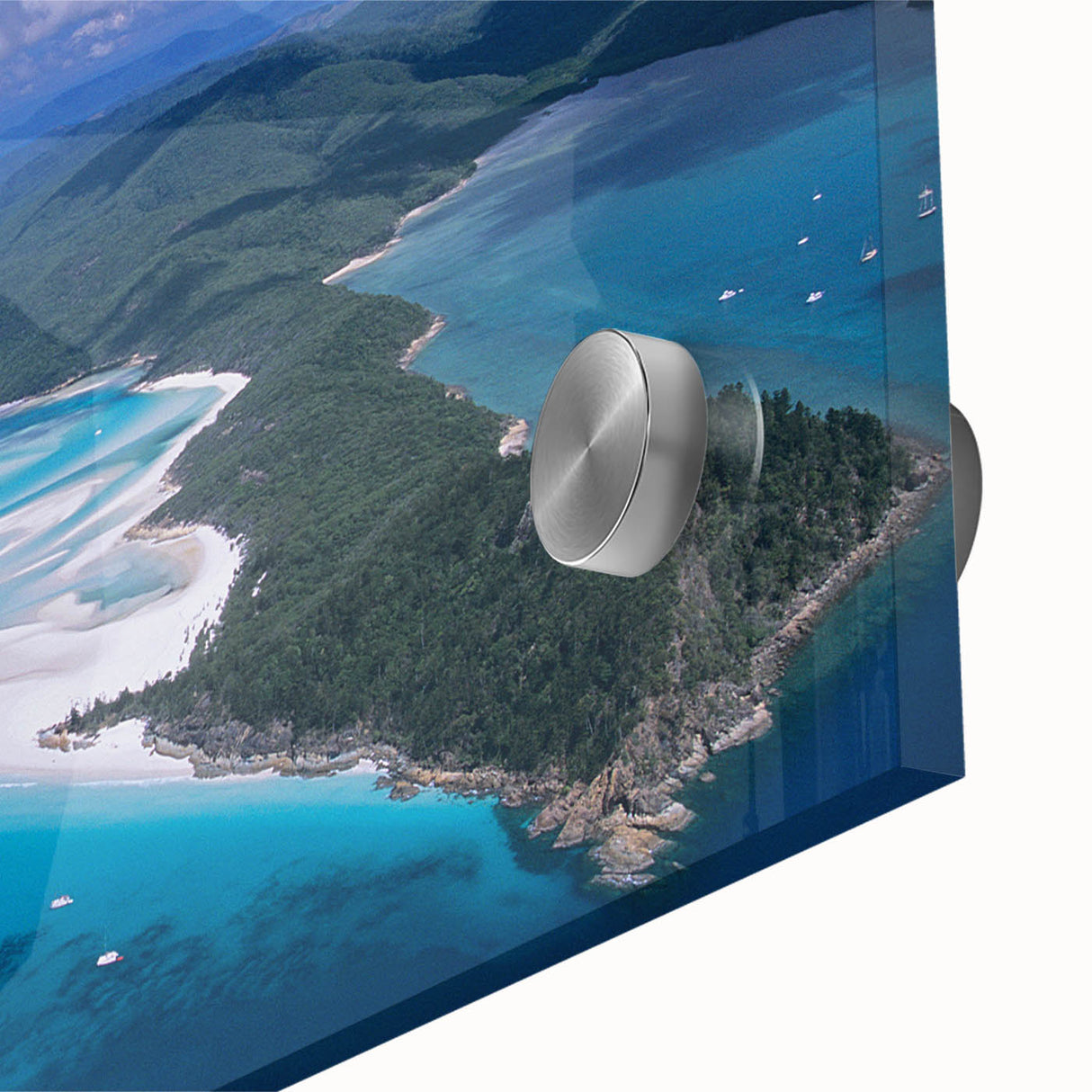 Large abstract wall art depicting Queensland scenery in muted earth tones on acrylic glass, ideal for dining room ambiance.